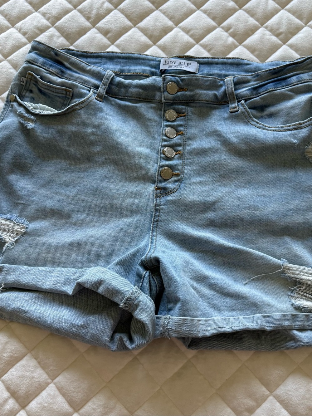 Judy Blue High Rise Button Fly Light Wash Denim Plus Size 2XL